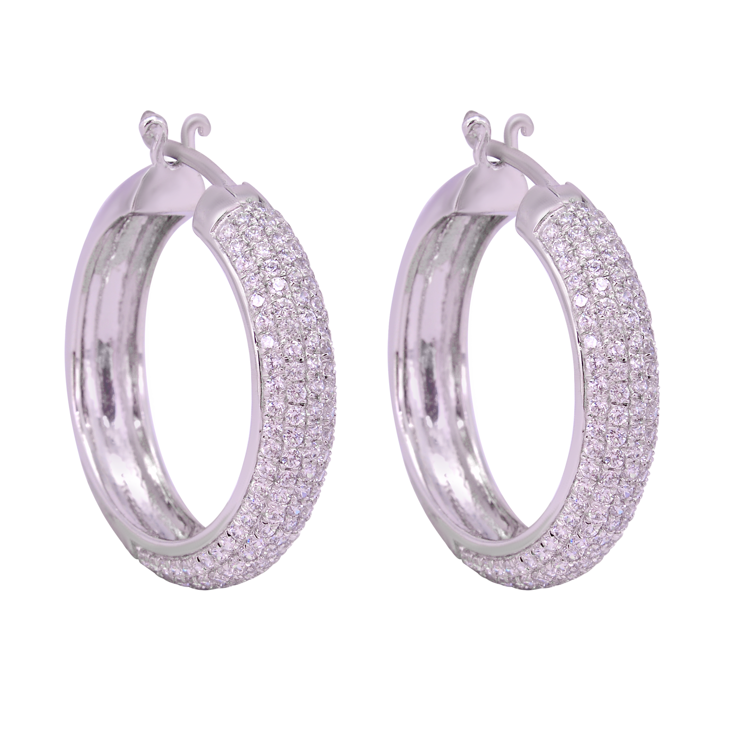 White beautiful hoops earring SSD154