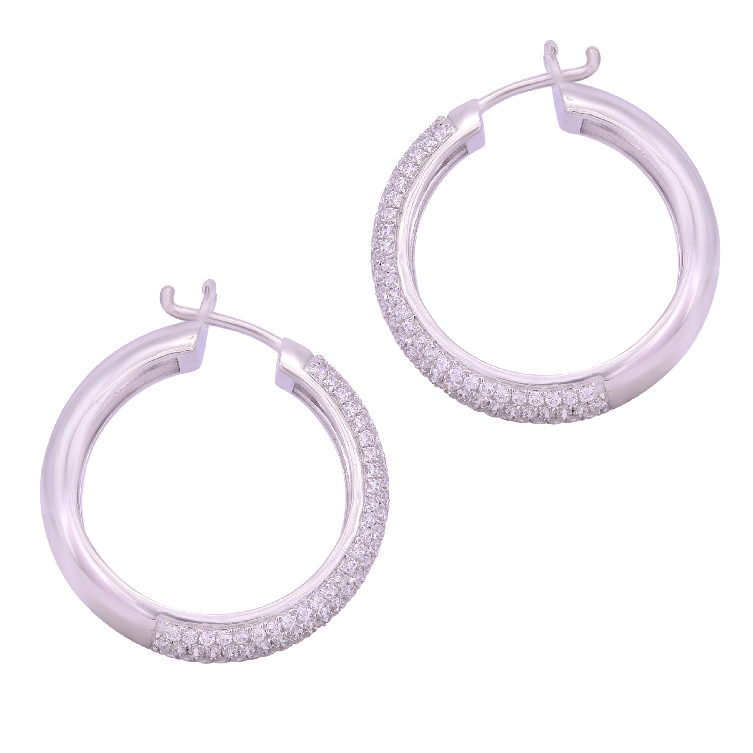 White beautiful hoops earring SSD154 - Image 4