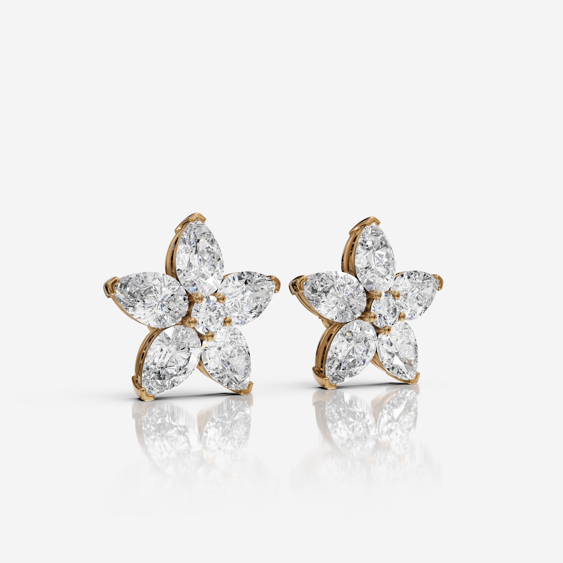 Marquise flower earring- SSD110 - Image 3