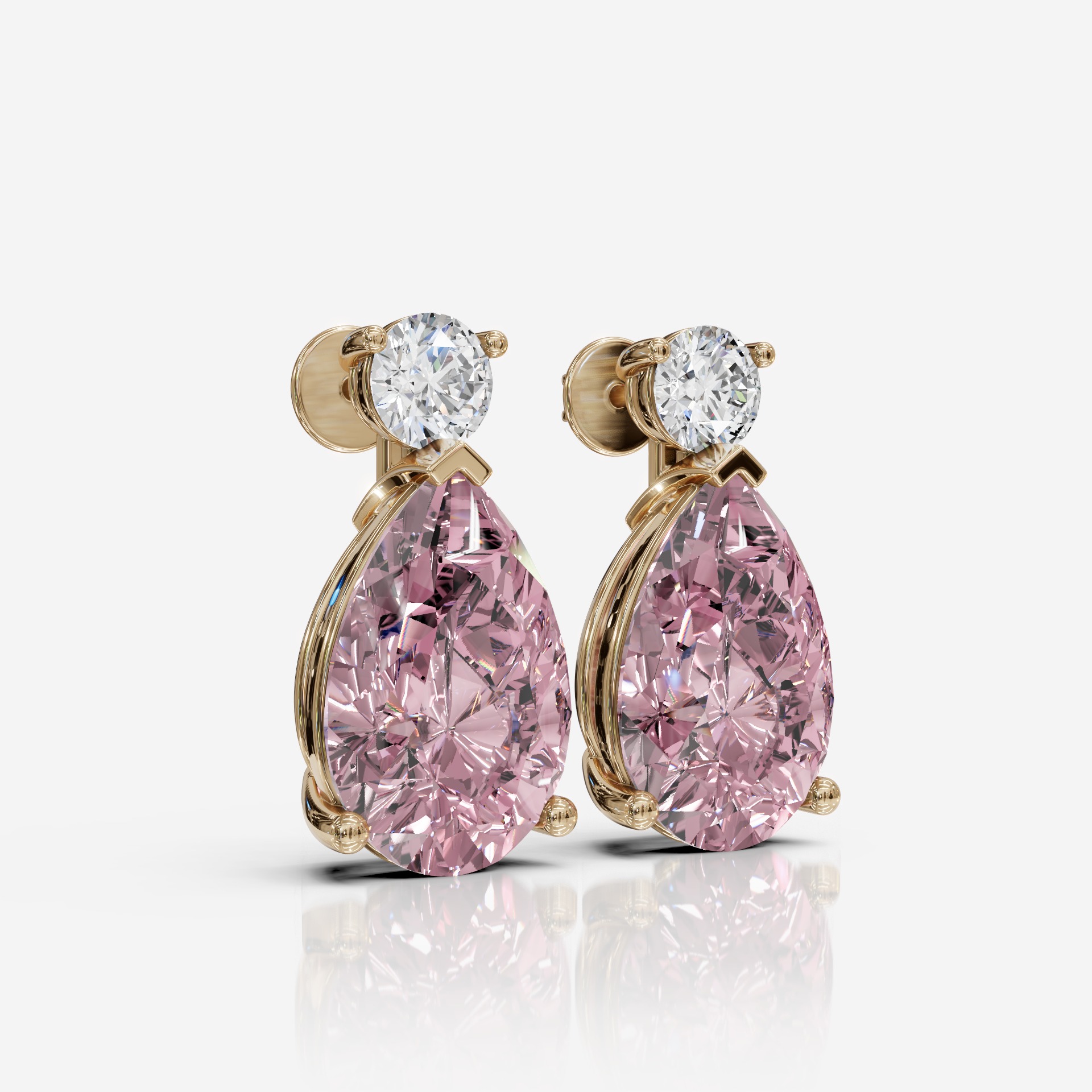 White round diamond with big pears shape pink diaamond SMS-113 - Image 3