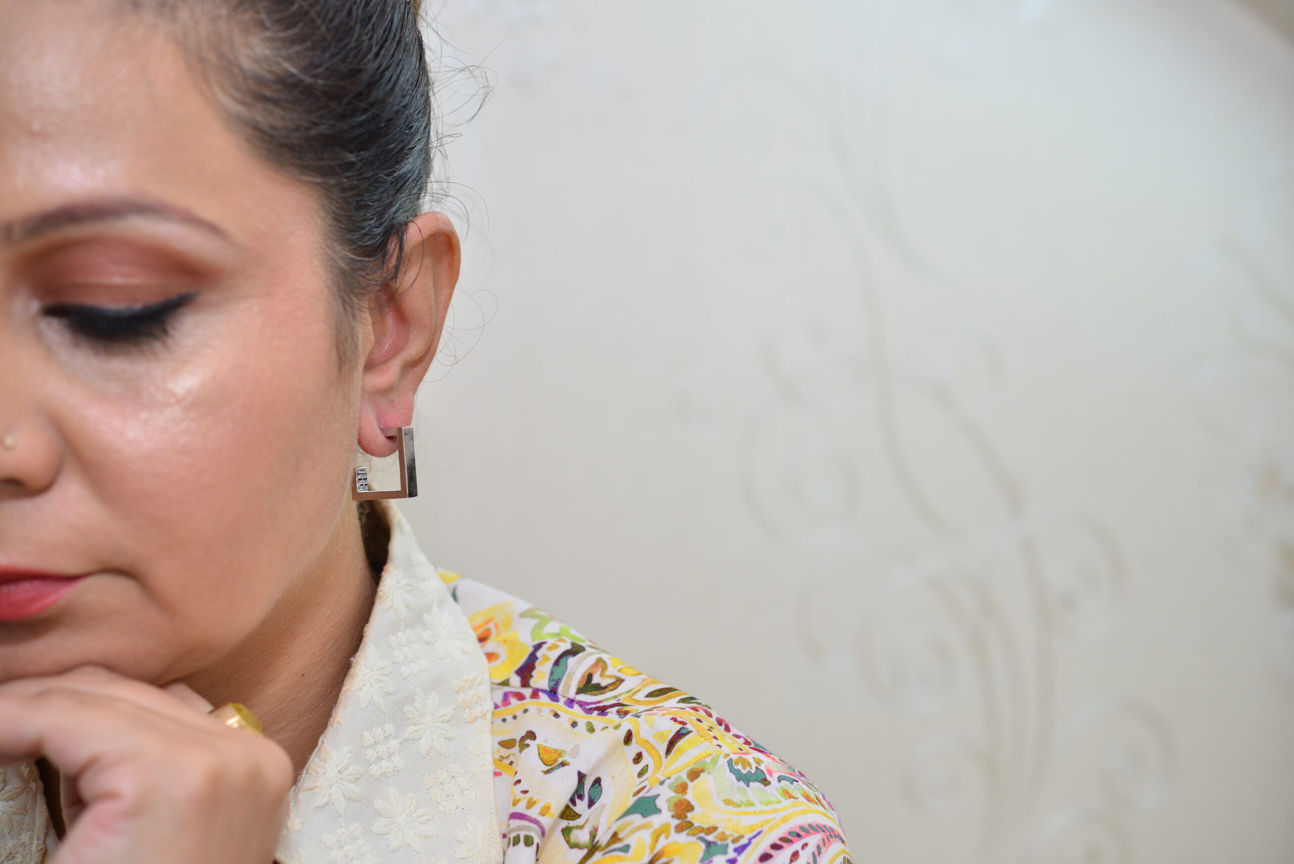 Silver hoops earring SSD158 - Image 4