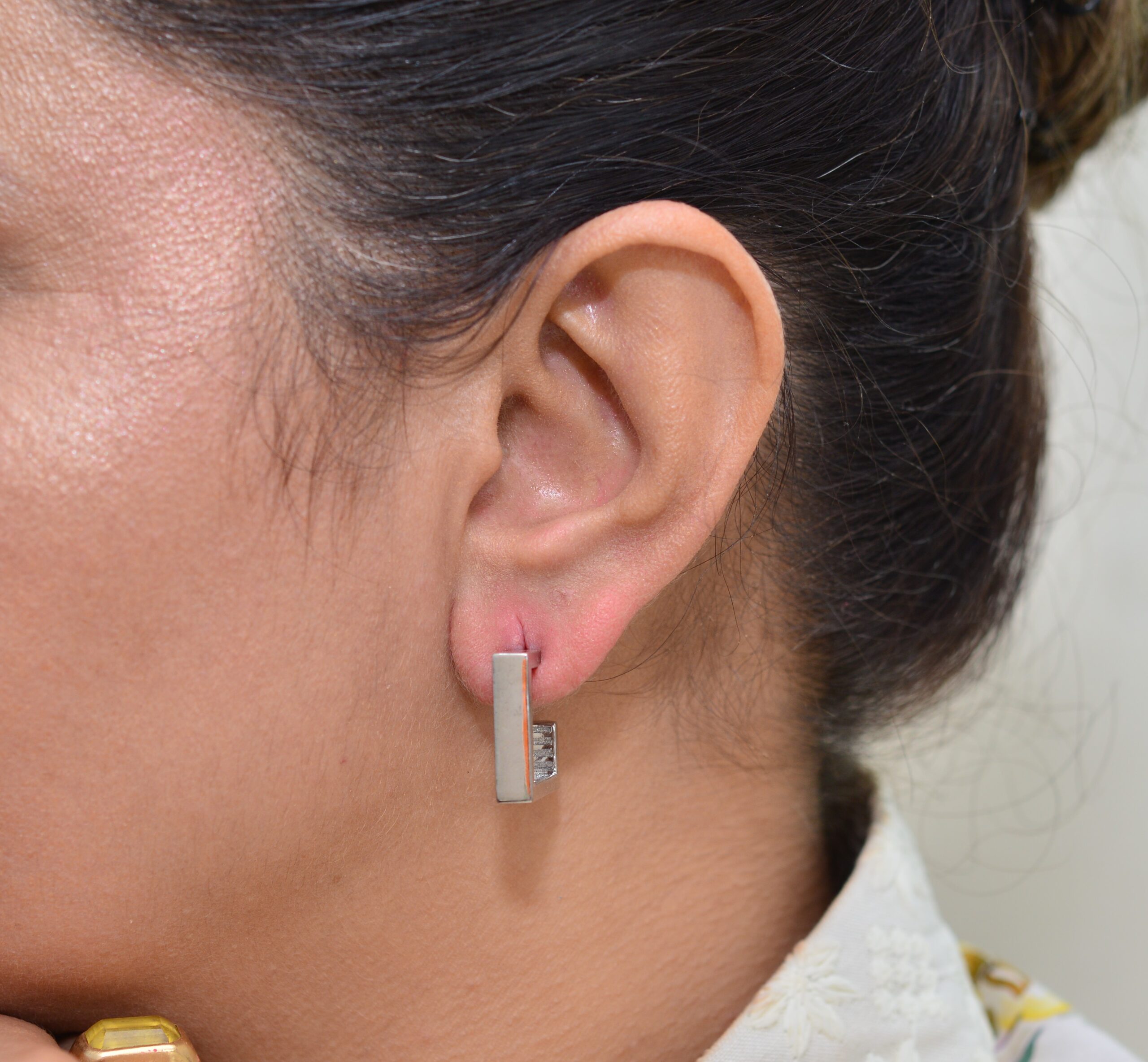 Silver hoops earring SSD158 - Image 3