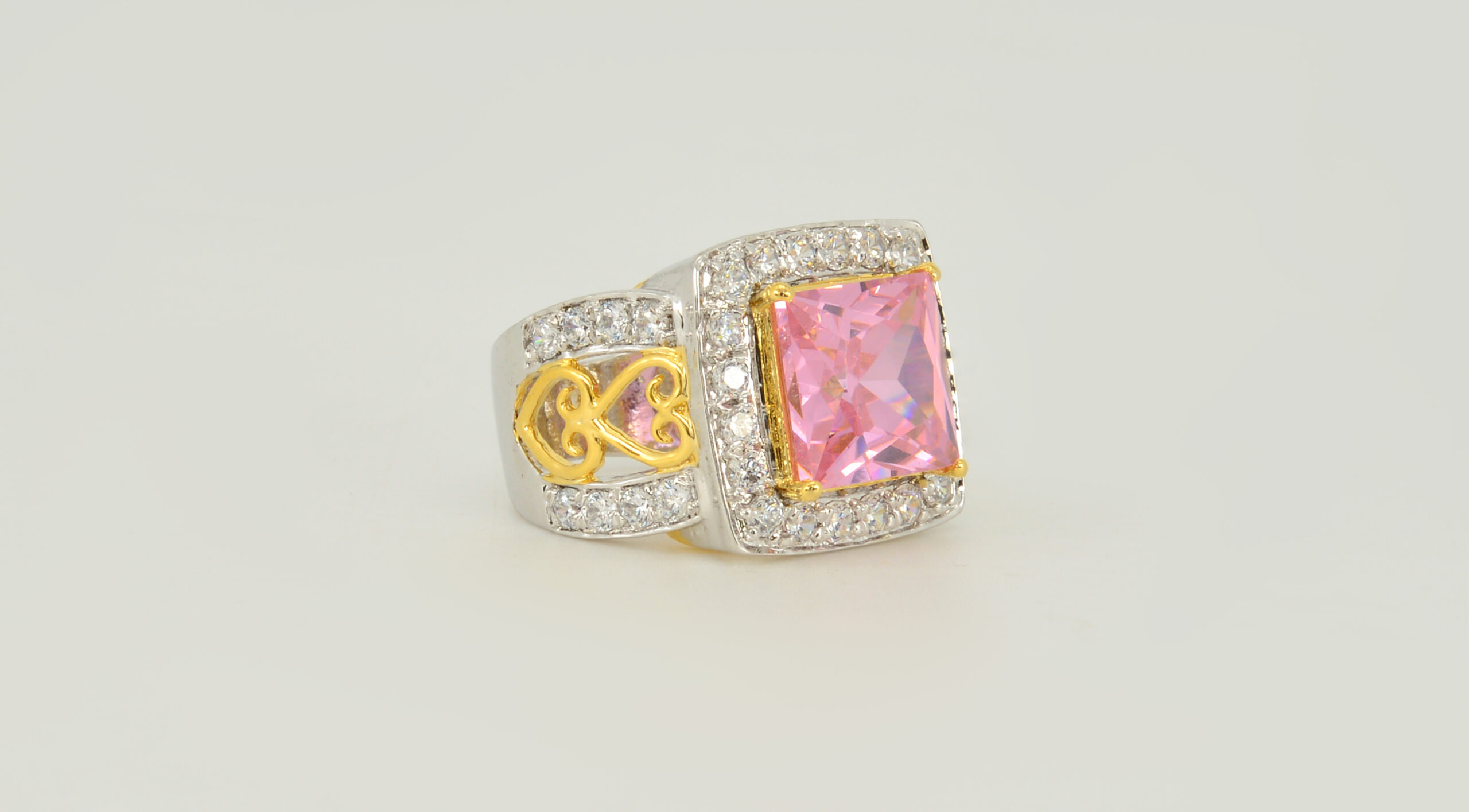 Cocktail pink square stone SSD135 - Image 4