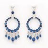 Fancy Blue stone round dangler customized color- SSD167