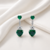 Emerald Heart Cascade Drop Earrings OER121