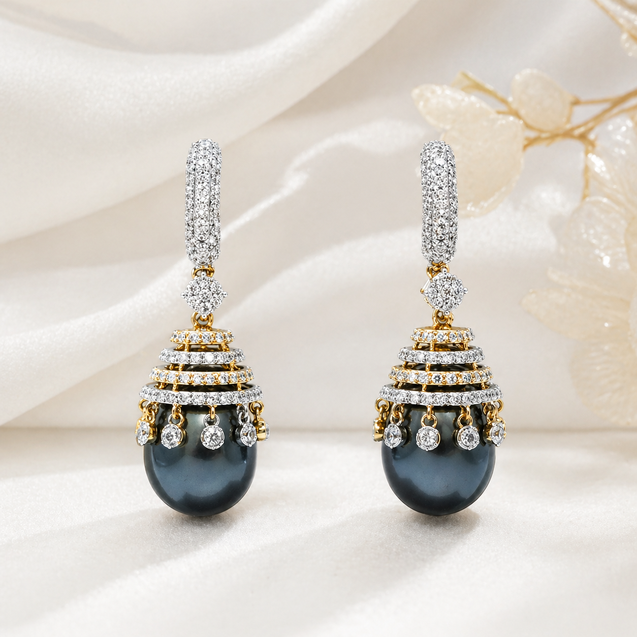Midnight Royale Diamond Cascade Earrings OPER119