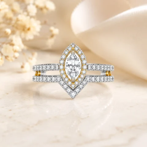 Celestia Marquise Halo Diamond Ring